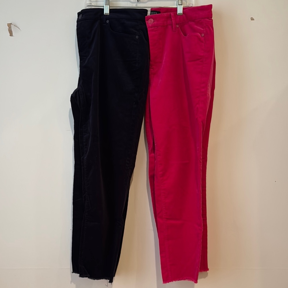 Stylish Navy and Pink Women's Thin Corduroys